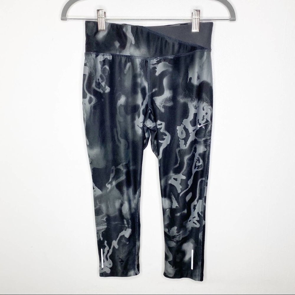 Nike Running Black and Grey Capri Leggings